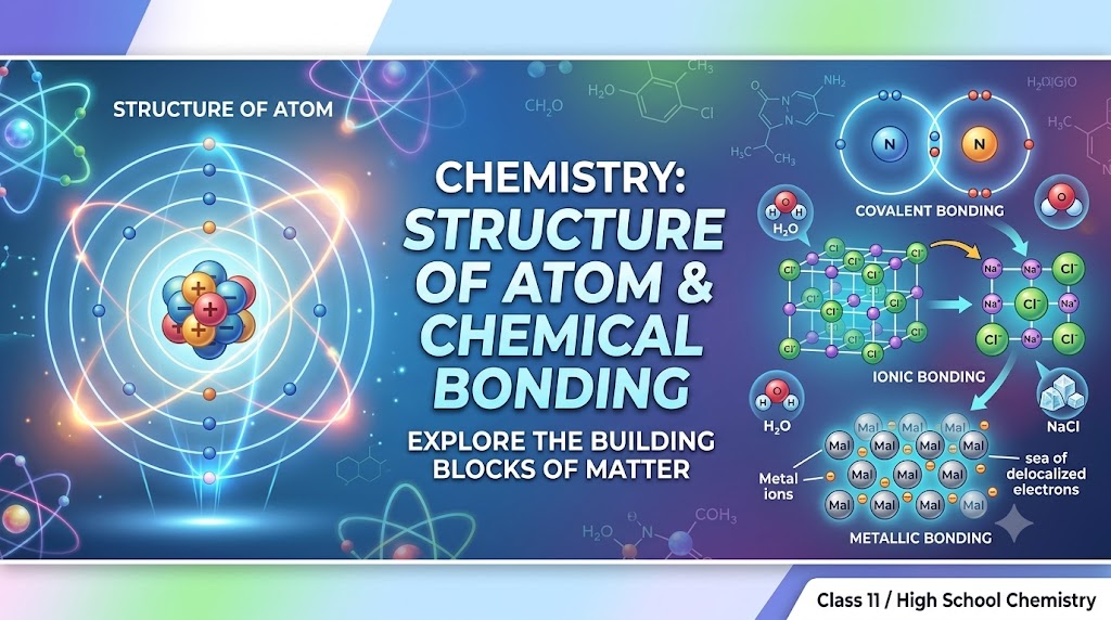 Chemistry : Structure of Atom & Chemical Bonding.